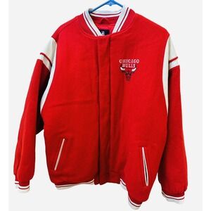 Chicago Bulls Youth XL 18-20 NBA Adidas Red Varsity Jacket Wool Blend Retro Nice